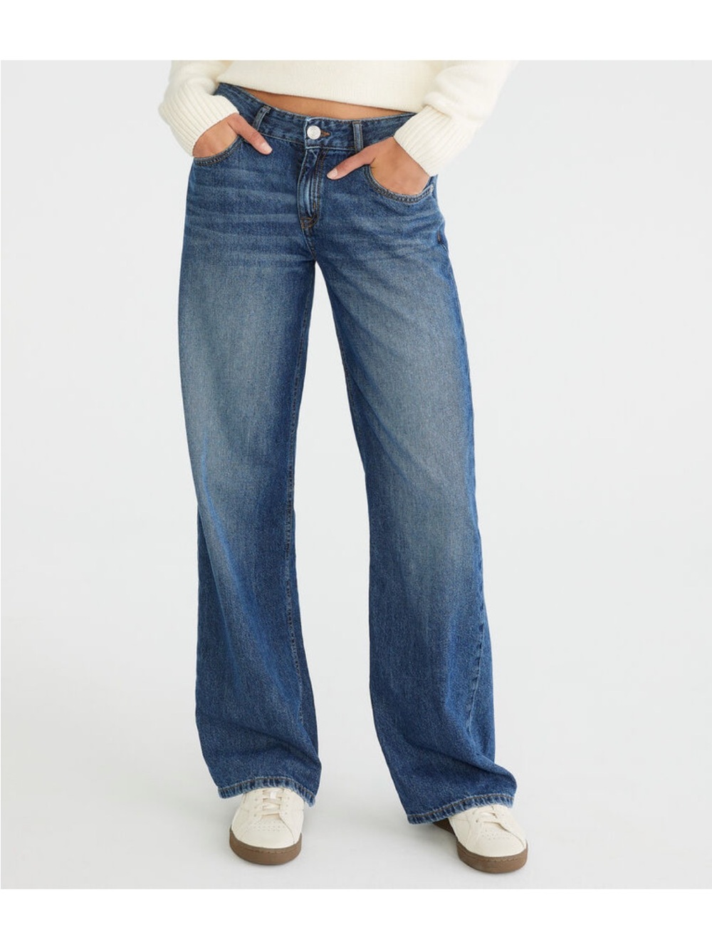 NWT Aeropostale High-Rise Wide-Leg Jeans in Blue Wash